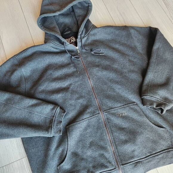 Gravel Gear Hoodie Jacket Mens 2XL Thermal Outerwear Workwear Heavyweight Gray - Picture 1 of 5